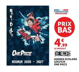 Hyper U AGENDA SCOLAIRE ONE PIECE offre