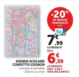 Hyper U AGENDA SCOLAIRE CONFETTIS offre