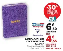 Hyper U AGENDA SCOLAIRE CLAIREFONTAINE offre