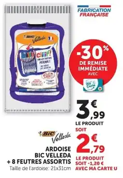 Hyper U ARDOISE BIC VELLEDA +8 FEUTRES ASSORTIS offre