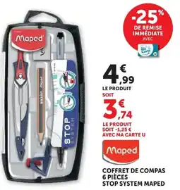 Hyper U COFFRET DE COMPAS 6 PIÈCES STOP SYSTEM MAPED offre