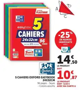 Hyper U 5 CAHIERS OXFORD EASYBOOK offre