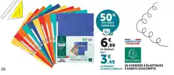 Hyper U 10 CHEMISES À ÉLASTIQUES 3 RABATS EXACOMPTA offre
