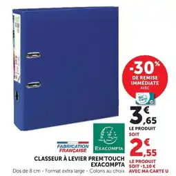 Hyper U CLASSEUR À LEVIER PREM'TOUCH EXACOMPTA offre
