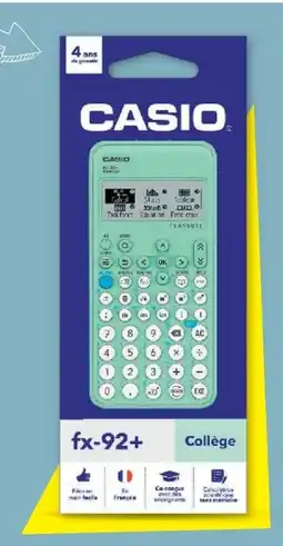 Hyper U CALCULATRICE SCIENTIFIQUE CASIO FX92+ COLLÉGE offre