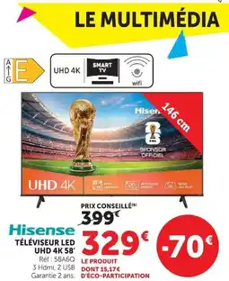 Hyper U TÉLÉVISEUR LED UHD 4K 58' offre