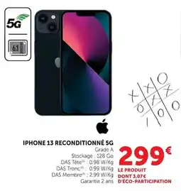 Hyper U IPHONE 13 RECONDITIONNÉ 5G offre