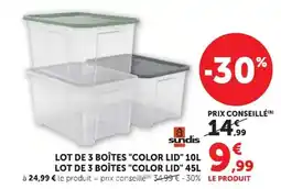 Hyper U LOT DE 3 BOÎTES COLOR LID, LOT DE 3 BOÎTES COLOR LID offre
