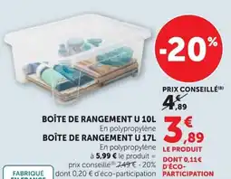 Hyper U BOÎTE DE RANGEMENT U offre