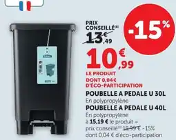 Hyper U POUBELLE A PEDALE U offre