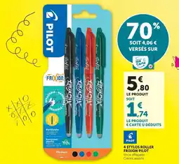 Hyper U 4 STYLOS ROLLER FRIXION PILOT offre