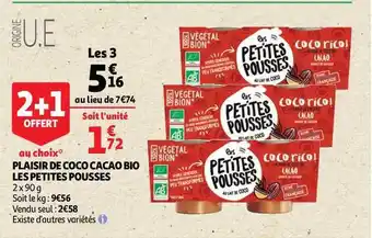 Auchan Direct Plaisir De Coco Cacao Bio Les Petites Pousses offre