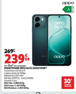 Auchan OPPO Smartphone a6 5g 256go noir offre