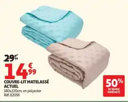 Auchan ACTUEL Couvre-lit matelassé offre