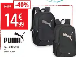 Intersport Puma sac à dos 22l offre