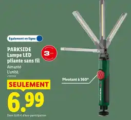Lidl Parkside lampe led pliante sans fil offre