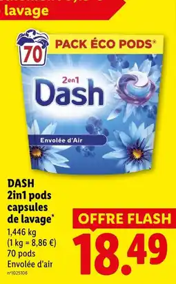 Lidl Dash 2en1 pods capsules de lavage offre