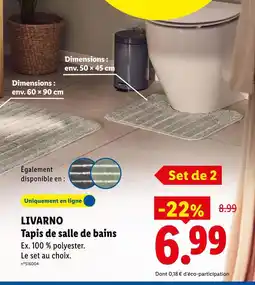 Lidl Livarno tapis de salle de bains offre