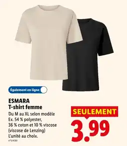 Lidl Esmara t-shirt femme beige offre