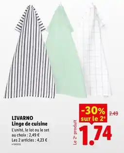 Lidl Livarno linge de cuisine offre