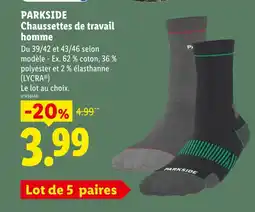 Lidl Parkside chaussettes de travail homme offre