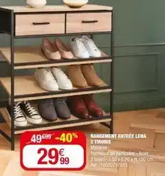 La Foir'Fouille Rangement entrée lena 2 tiroirs offre