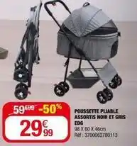 La Foir'Fouille Poussette pliable assortis noir et gris edg offre