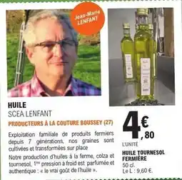 E.Leclerc Vrai - huile tournesol fermière offre