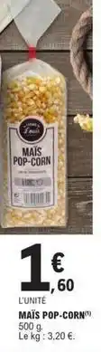 E.Leclerc Mais pop-corn offre