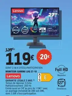 E.Leclerc Lenovo - garanti e legale 2 ans offre