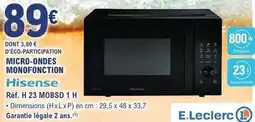 E.Leclerc Hisense - micro-ondes monofonction offre