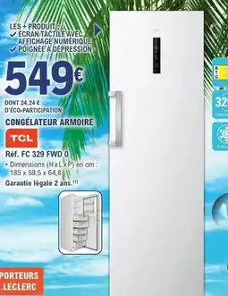 E.Leclerc Tcl - congelateur armoire offre