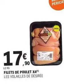 E.Leclerc Filets de poulet x4 offre