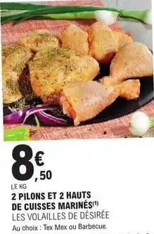 E.Leclerc Tex - 2 pilons et 2 hauts de cuisses marinés offre