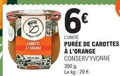 E.Leclerc Orange - purée de carottes à l'orange offre