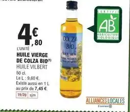 E.Leclerc E.leclerc - huile vierge de colza bio offre