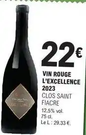 E.Leclerc Vin rouge l'excellence 2023 offre