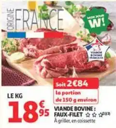 Auchan Supermarché Viande bovine: faux-filet offre