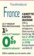 Auchan Supermarché Auchan - carottes rapees offre