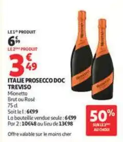 Auchan Supermarché Mionetto - italie prosecco doc treviso offre