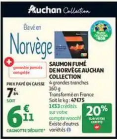 Auchan Supermarché Auchan - saumon fumé de norvège offre