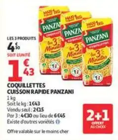 Auchan Supermarché Panzani - coquillettes cuisson rapide offre