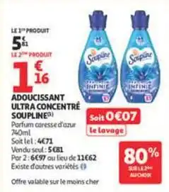 Auchan Supermarché Soupline - adoucissant ultra concentré offre