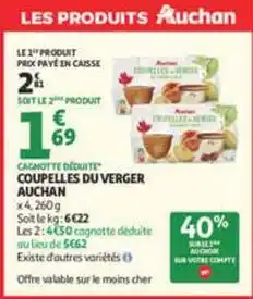 Auchan Supermarché Auchan - coupelles du verger offre