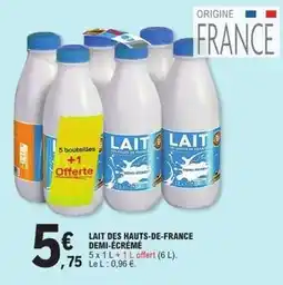 E.Leclerc Express Lait des hauts-de-france demi-écrémé offre