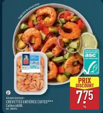 ALDI Golden seafood - crevettes entières cuites offre