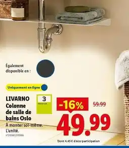 Lidl Livarno - colonne de salle de bains oslo offre