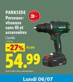 Lidl Parkside - perceuse- visseuse sans fil et accessoires offre