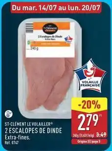 ALDI St-clement le volailler - escalopes de dinde offre