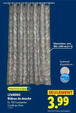 Lidl Livarno - rideau de douche offre